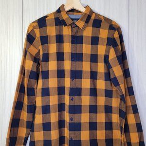 Orange Navy Plaid Shirt